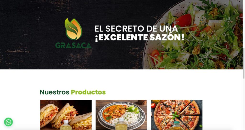 Cliente: Grasas San Carlos C.A. Grasaca | Diseño y desarrollo de páginas web, tienda online, landing page, Posicionamiento SEO, actualización y mantenimiento de páginas web | Cainetwork, Creative & Web Studio