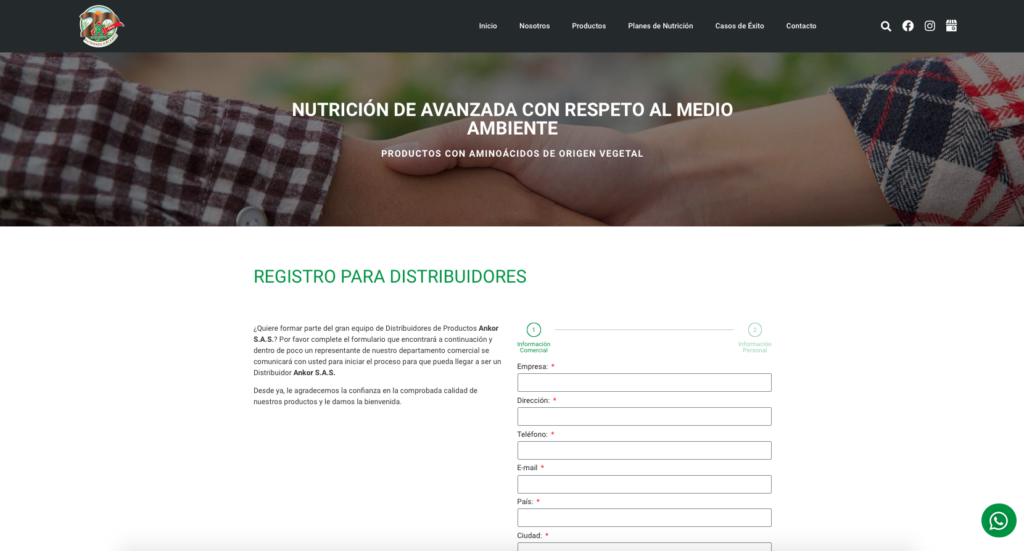Cliente: Fertilizantes Ankor S.A.S. | Diseño y desarrollo de páginas web, tienda online, landing page, Posicionamiento SEO, actualización y mantenimiento de páginas web | Cainetwork, Creative & Web Studio